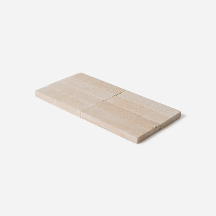 Atlas Beige Limestone Tile — 2x8 Aged Natural 3/4"