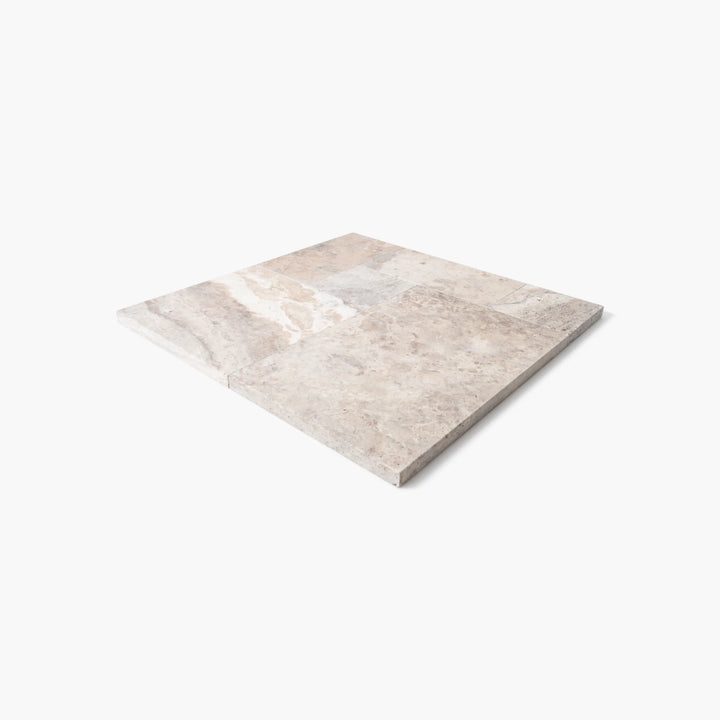 Silver Travertine Paver — French-Pattern