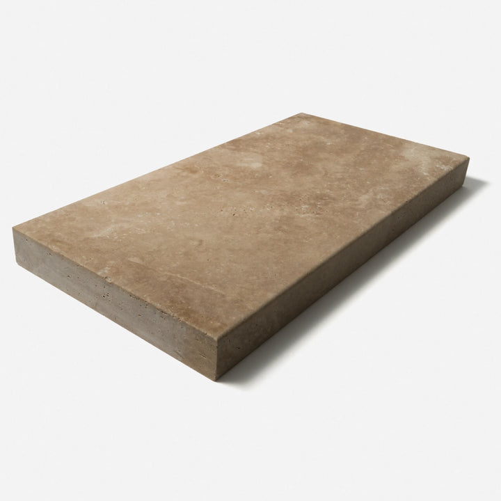 Chocolate Brown Travertine Pool Coping