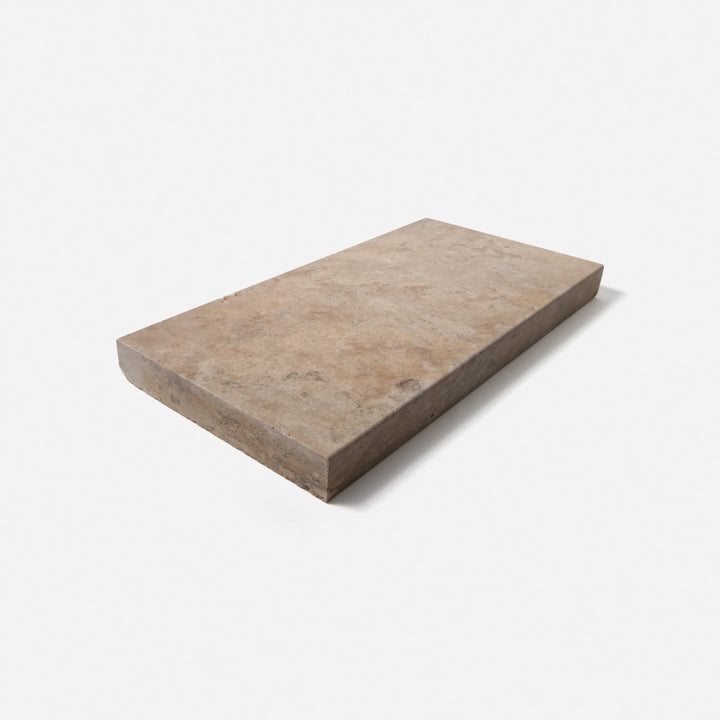 Silver Travertine Pool Coping — 12x24 Modern