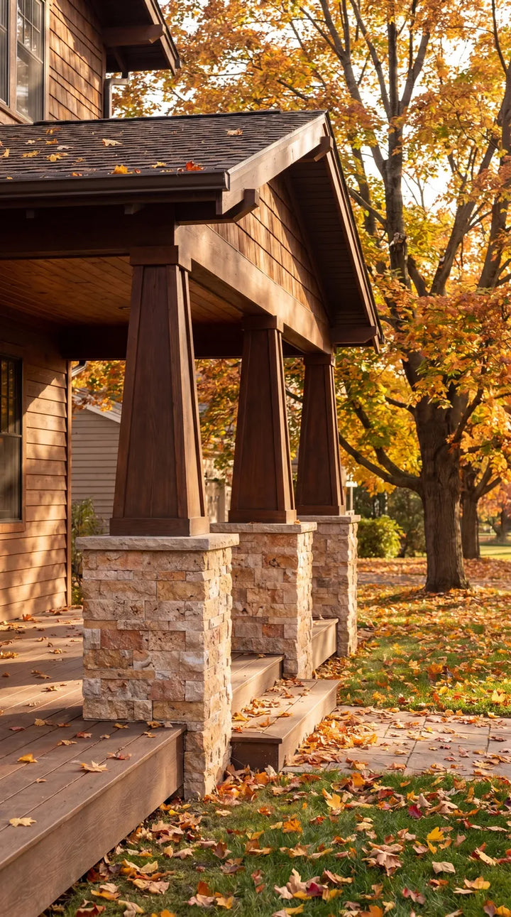 Autumn Leaves Travertine Ledger Panel