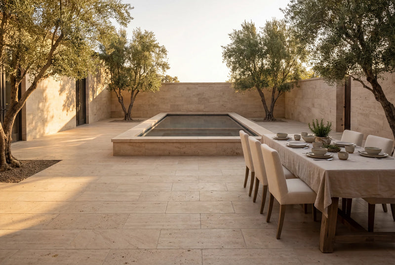 Moca Creme Limestone Pool Coping