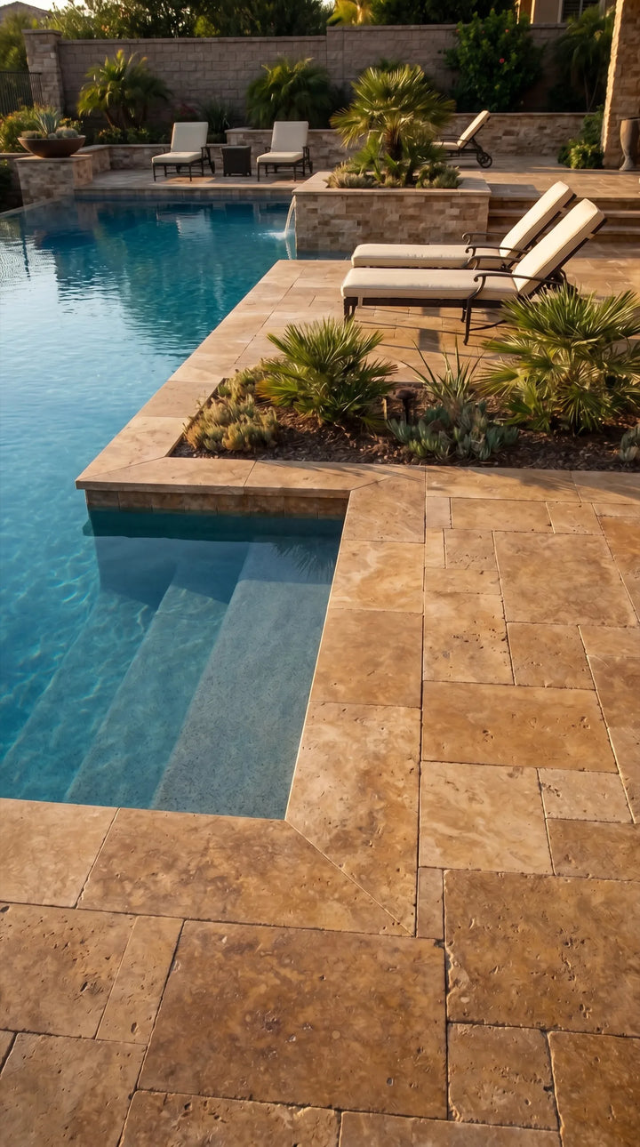 Chocolate Brown Travertine Paver