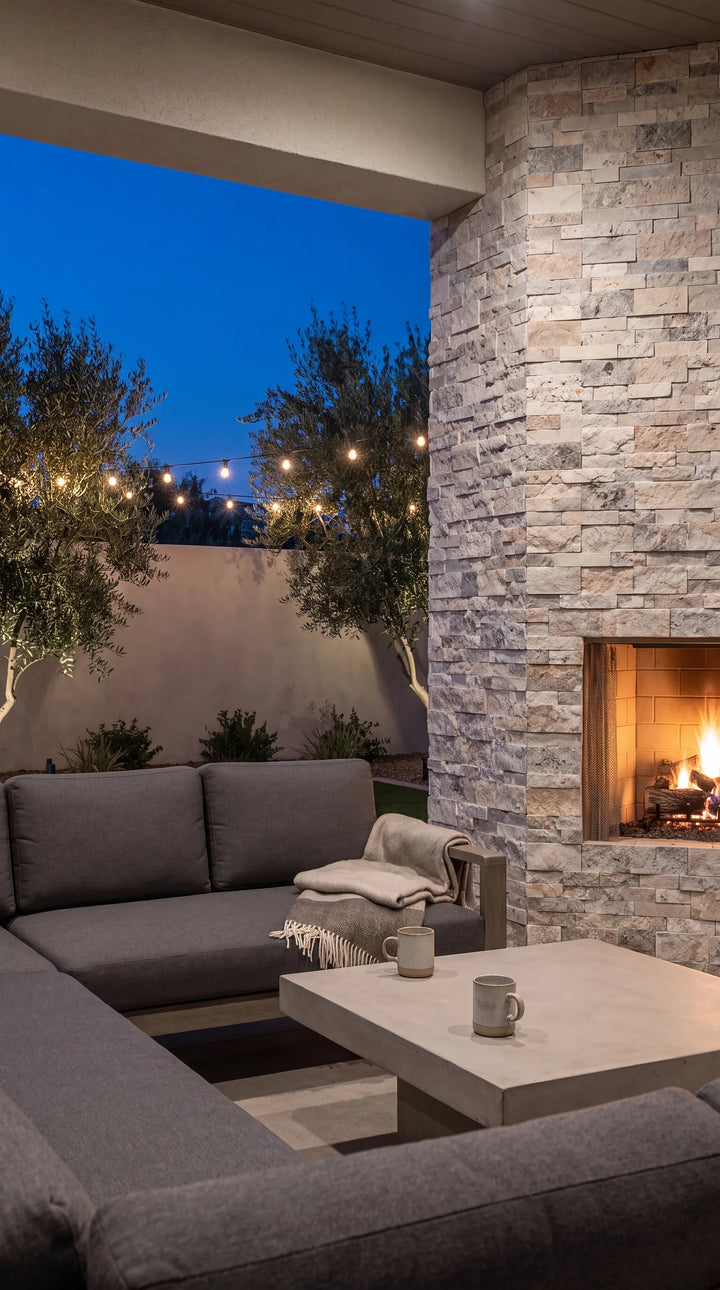 Silver Travertine Ledger Panel