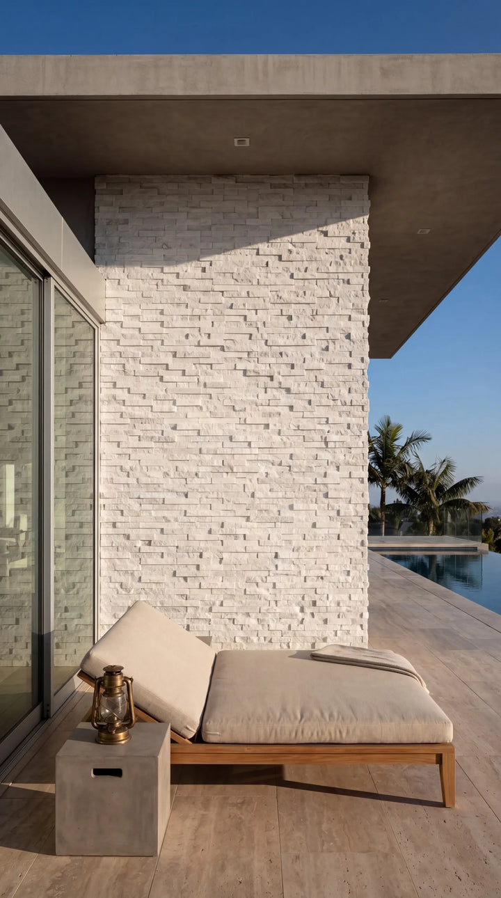 White Marble Ledger Panel