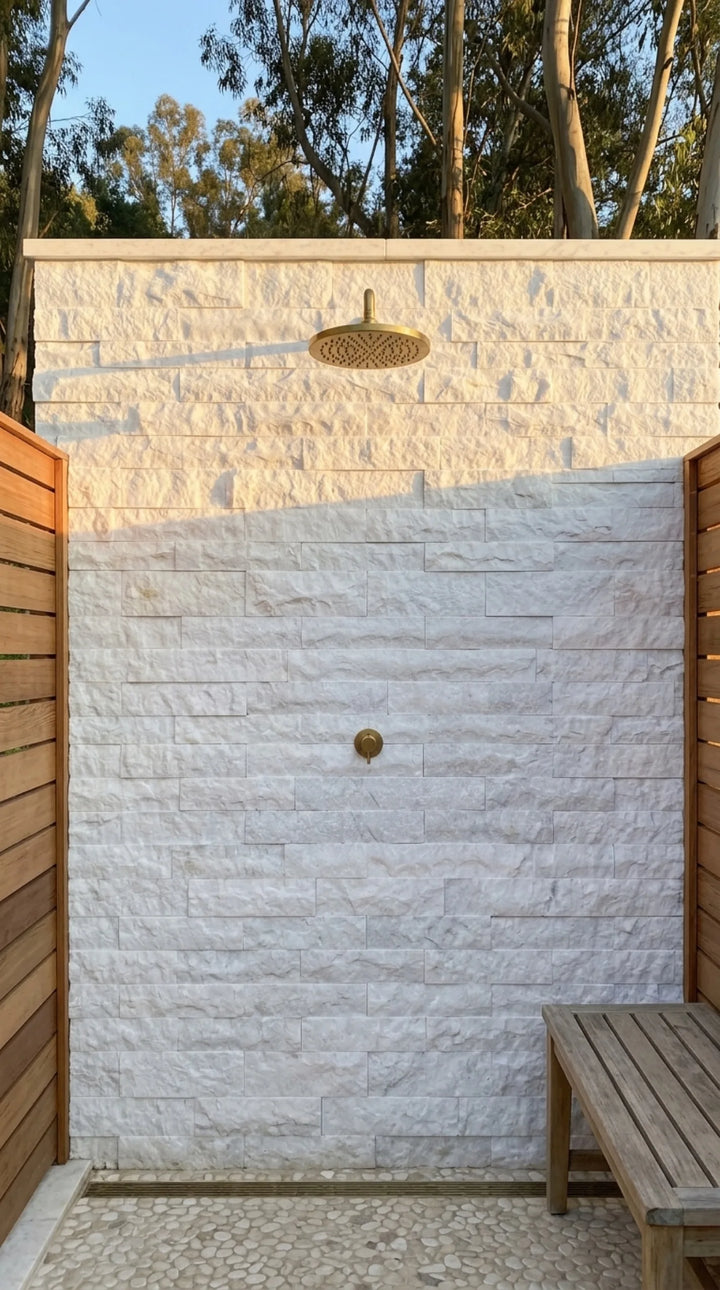 White Marble Split Face — 4" x Free