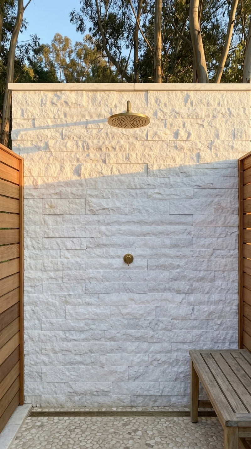 White Marble Split Face — 4" x Free