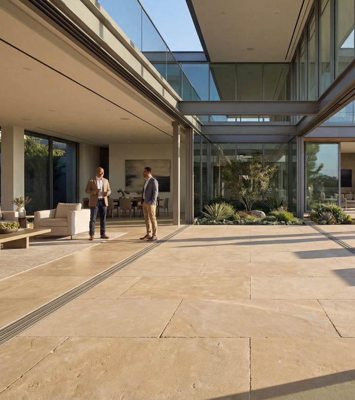 Atlas Beige Limestone Tile — 2x8 Aged Natural 3/4"