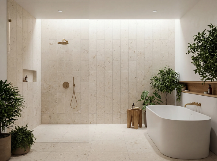 Desert Sand Limestone Tile — 16x24 Brushed