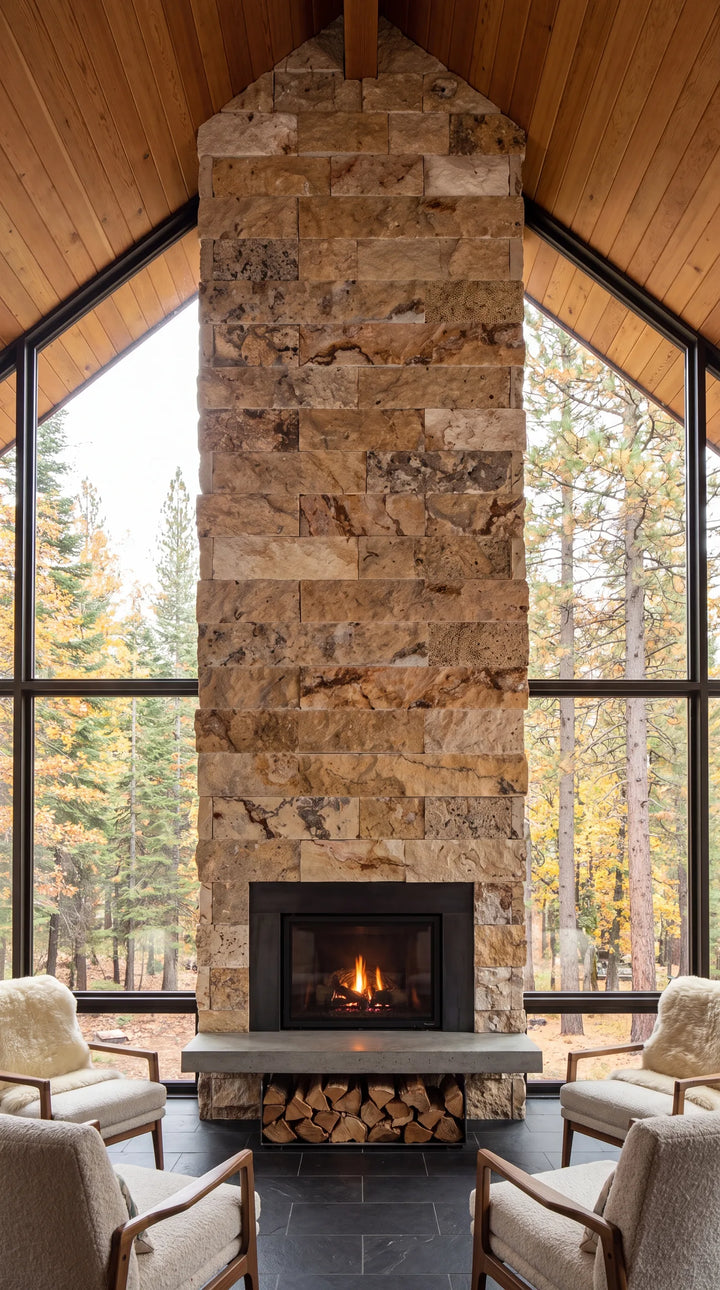 Autumn Leaves Travertine Split Face