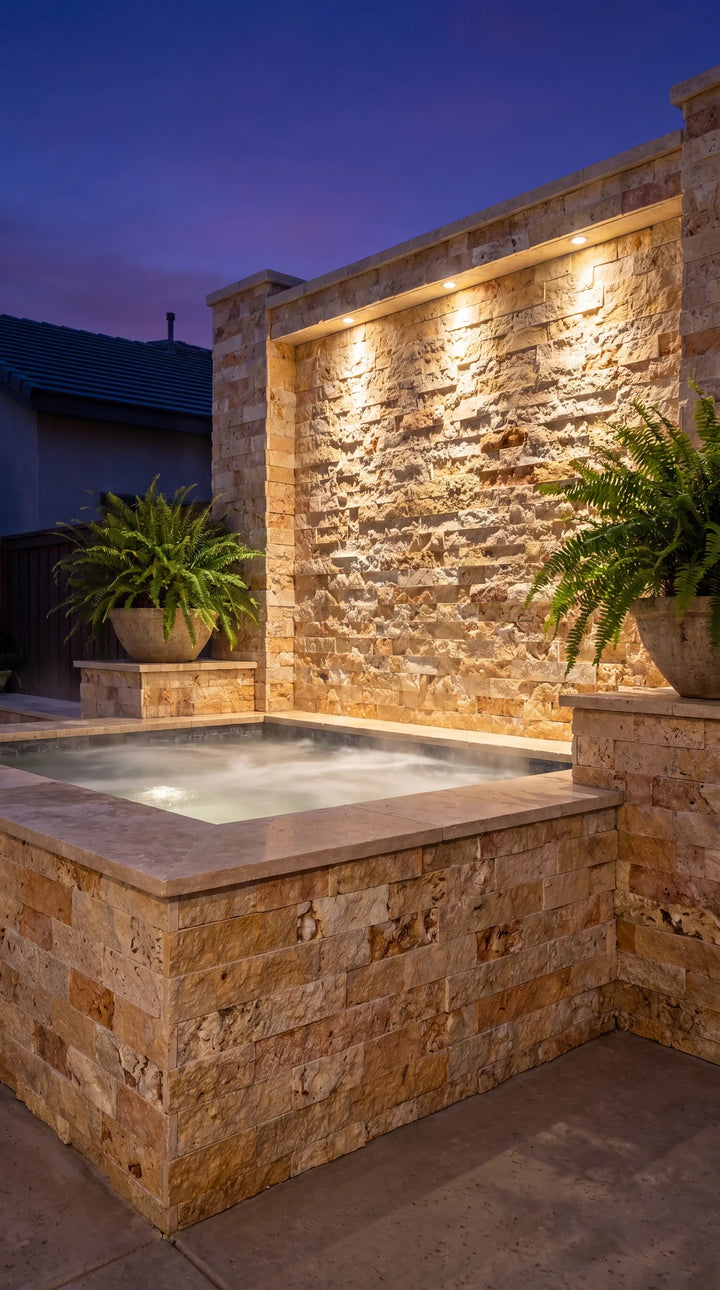 Autumn Leaves Travertine Ledger Panel