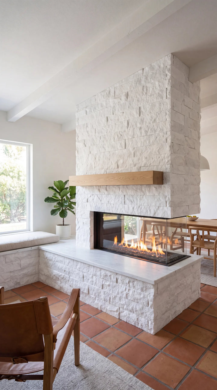 White Marble Split Face — 4" x Free
