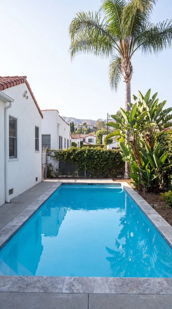 Silver Travertine Pool Coping