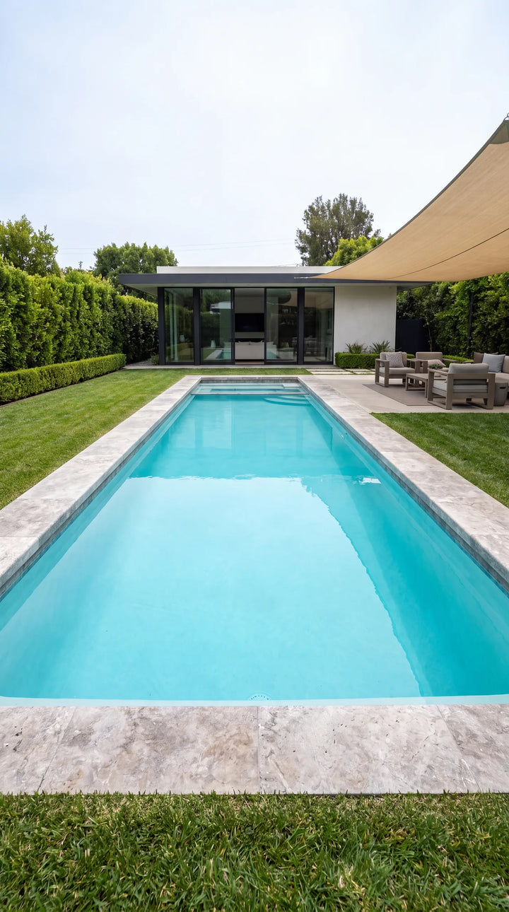 Silver Travertine Pool Coping