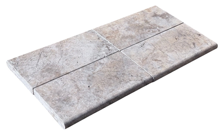 Silver Travertine Pool Coping